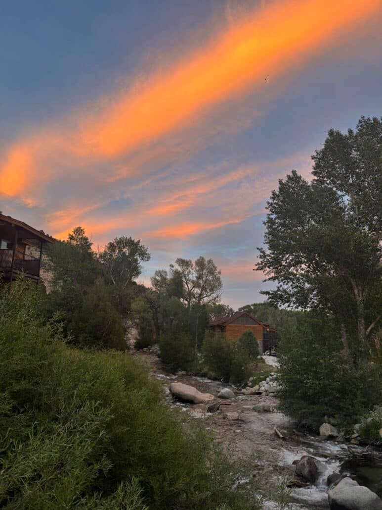Sunset over a river